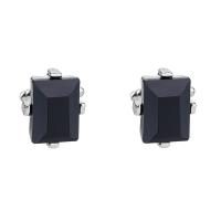 Cufflinks Zinc Alloy platinum color plated for man & with rhinestone Sold By Pair