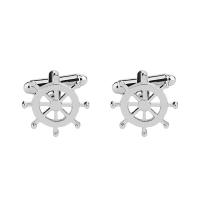 Manchetknopen, Zinc Alloy, Anker, platinum plated, voor de mens & hol, 18x18mm, Verkocht door pair