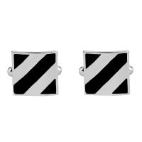 Cufflinks Zinc Alloy platinum color plated for man & enamel Sold By Pair