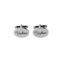 Manchetknopen, Zinc Alloy, platinum plated, met brief patroon & voor de mens, 20x24mm, Verkocht door pair