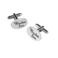 Boutons de manchette, alliage de zinc, Placage de couleur platine, pour homme, 20x14mm, Vendu par paire