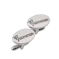 Cufflinks Zinc Alloy platinum color plated with letter pattern & for man Sold By Pair