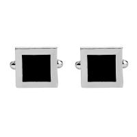 Manchetknopen, Zinc Alloy, platinum plated, voor de mens & glazuur, 18x18mm, Verkocht door pair