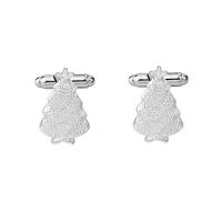 Manchetknopen, Zinc Alloy, Kerstboom, platinum plated, voor de mens, 15x26mm, Verkocht door pair