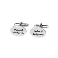 Manchetknopen, Zinc Alloy, platinum plated, met brief patroon & voor de mens, 20x14mm, Verkocht door pair