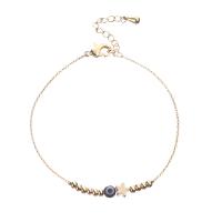 Bracelet Evil Eye bijoux, laiton, avec chalumeau, avec 1.18Inch chaînes de rallonge, Plaqué d'or, pour femme, plus de couleurs à choisir, protéger l'environnement, sans nickel, plomb et cadmium, Longueur Environ 6.1 pouce, Vendu par PC