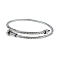 Titanium Staal Manchet Bangle, Donut, Vintage & uniseks, oorspronkelijke kleur, Binnendiameter:Ca 52mm, Verkocht door PC