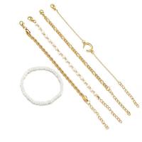 Zinc Alloy Armband-Set, armband, met Plastic, met 1.97,2.13,2.17Inch extender keten, plated, Vintage & voor vrouw, meer kleuren voor de keuze, nikkel, lood en cadmium vrij, Lengte Ca 6.14 inch, Ca 6.42 inch, Ca 6.5 inch, Ca 6.69 inch, Ca 5pC's/Bag, Verkocht door Bag