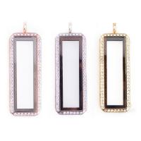 Floating Charms Pendant Zinc Alloy with Glass Rectangle plated Unisex & with rhinestone nickel lead & cadmium free Sold By PC