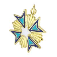 Brass Jewelry Pendants gold color plated enamel Approx 3mm Sold By PC