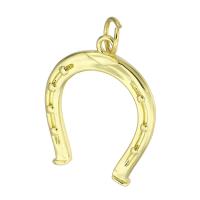 Messing hangers, Hoefijzers, gold plated, 20x25x2.50mm, Gat:Ca 5mm, Verkocht door PC