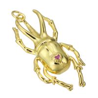 Messing hangers, Insect, gold plated, glazuur, 16.50x37x6mm, Gat:Ca 3mm, Verkocht door PC