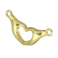 Messing Schmuck Verbinder, Hand, goldfarben plattiert, 22x11x2mm, Bohrung:ca. 2mm, verkauft von PC