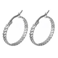 Mens Stainless Steel Hoop Korvakorut, Ruostumaton teräs, naiselle, alkuperäinen väri, 3*29mm, Myymät Pair