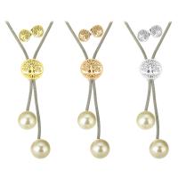 Roestvrij staal sieraden sets, Stud Oorbel & halsketting, met Plastic Pearl, Tree of Life, plated, voor vrouw & hol, meer kleuren voor de keuze, Lengte Ca 28 inch, Verkocht door Stel