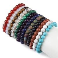 Gemstone Bracelets Round fashion jewelry & Unisex 6mm Length 7.5 Inch Sold By PC