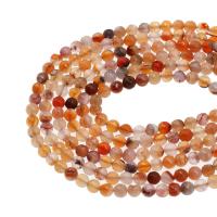 Prirodni Red ahat perle, Red Agate, Krug, možete DIY & faceted, crven, 5x5x5mm, Prodano Per 38 cm Strand