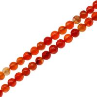 Naturlig röd agat pärlor, Red Agate, Rund, DIY & fasetterad, röd, 6x6x6mm, Såld Per 38 cm Strand