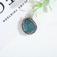 Quartz Gemstone Pendants with Rhinestone DIY 20mm Sold By PC