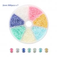 Blandet Glass Seed Beads, Seedbead, Runde, du kan DIY, flere farver til valg, 2mm, 6300pc'er/Box, Solgt af Box