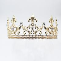 Tiaras, liga de zinco, cromado de cor dourada, para mulher, níquel, chumbo e cádmio livre, 185x85mm, vendido por PC