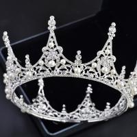 Bridal Tiaras Zinc Alloy with Plastic Pearl silver color plated for woman & with rhinestone nickel lead & cadmium free Sold By PC