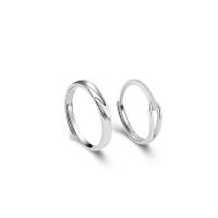 Anillos para Parejas, Plata de ley 925, chapado en color de platina, Ajustable & diverso tamaño para la opción, Vendido por UD