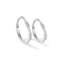 Anillos para Parejas, Plata de ley 925, chapado en color de platina, Ajustable & diverso tamaño para la opción, Vendido por UD