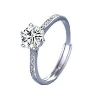 Zircon cubique Micro Pave Sterling Silver Rings, Argent sterling 925, Placage de couleur platine, Réglable & styles différents pour le choix & pavé de micro zircon, Vendu par PC