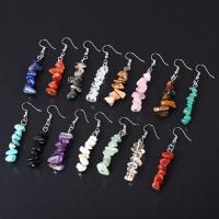 Pendientes de Gemas, Piedras preciosas, con aleación de zinc, chapado, para mujer, más colores para la opción, 60mm, Vendido por Par