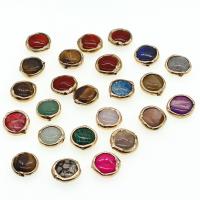 Gemstone Smycken Pärlor, Ädelsten, med Zink Alloy, DIY, blandade färger, 19x18x7mm, Säljs av PC