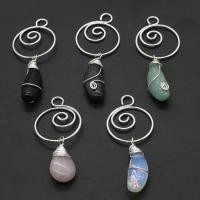 Gemstone Pendants Jewelry with Zinc Alloy Sold By PC