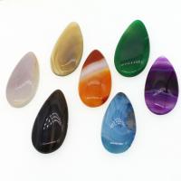 Agat-Cabochon, Agate, Teardrop, flere farver til valg, 50x24x5mm, Solgt af PC