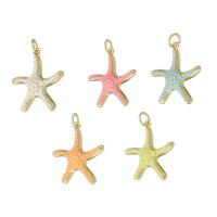 Colgantes de la joyería de cobre amarillo, metal, Estrella de Mar, chapado en color dorado, Bricolaje & esmalte, más colores para la opción, 18.50x20x3mm, agujero:aproximado 3mm, 10PCs/Grupo, Vendido por Grupo