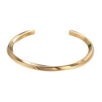 Titanium Stål Cuff Bangle, forgyldt, mode smykker, flere farver til valg, 60x4mm, Solgt af PC