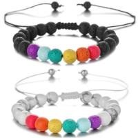 Gemstone Armbånd, Lava, mode smykker, flere farver til valg, 18-36cm, Solgt af Strand