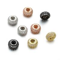 Brass Spacer Beads plated fashion jewelry & micro pave cubic zirconia Sold By PC