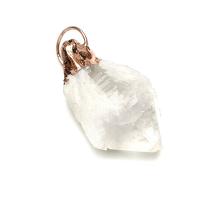 Clear Quartz Pendel, med Zinc Alloy, Uregelmæssig, rosa guld farve forgyldt, Unisex, klar, 45-80mm, Solgt af PC