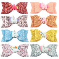 Audinys Snapas Clip, su Sequins & Plastmasinis & Geležies, Bowknot, sidabro spalva padengtas, Dvigubas sluoksnis & vaikams, daugiau spalvų pasirinkimas, 88.90mm, Pardavė PC