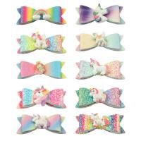 tissu Clip bec, avec Paillettes & plastique & fer, Noeud papillon, Placage de couleur argentée, pour les enfants, plus de couleurs à choisir, 76.20x25.40mm, Vendu par PC