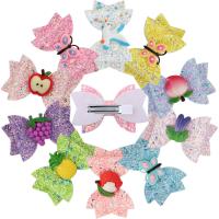 tissu Clip bec, avec Paillettes & plastique & fer, Noeud papillon, Placage de couleur argentée, pour les enfants, plus de couleurs à choisir, 76.20x50.80mm, Vendu par PC