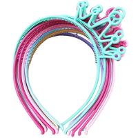 plastique ABS Bande de cheveux, couronne, Fille, couleurs mélangées, 130x160mm, Environ 12PC/sac, Vendu par sac