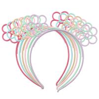 ABS plast Hair Band, Flower, Nuttet & Pige, blandede farver, 189.23mm, Ca. 12pc'er/Bag, Solgt af Bag