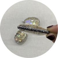 Φυσικό Abalone Shell Μενταγιόν, με πηλό rhinestone pave & Ορείχαλκος, χρώμα επάργυρα, DIY, 33x48mm, Sold Με PC