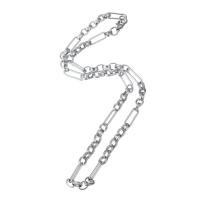 Stainless Steel Chain Necklace platinum color plated Unisex Length Approx 22 Inch Sold By PC