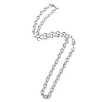 Stainless Steel Chain Necklace platinum color plated Unisex Length Approx 21.5 Inch Sold By PC