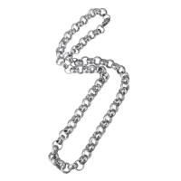 Stainless Steel Chain halskæde, platin farve forgyldt, Unisex, Længde Ca. 22 inch, Solgt af PC