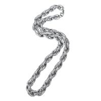 Stainless Steel Chain halskæde, platin farve forgyldt, Unisex, Længde Ca. 22 inch, Solgt af PC