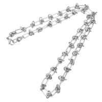 Stainless Steel Chain Ogrlica, Nehrđajući čelik, platine boja pozlaćen, bez spolne razlike, Dužina Približno 22 inčni, Prodano By PC