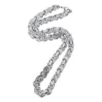 Stainless Steel Chain Necklace platinum color plated Unisex Length Approx 21.5 Inch Sold By PC